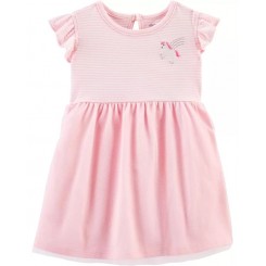 Vestido de tutú de unicornio en color rosa. Contiene cubierta de pañal. Talla: 12 meses. Marca: Carters.