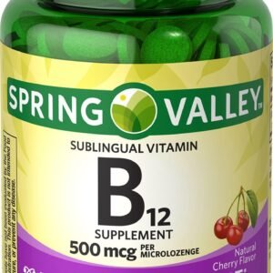 Vitamina B12 - Cianocobalamina - Sublingual - Sabor cereza - 200 tab spring valley precio mexico