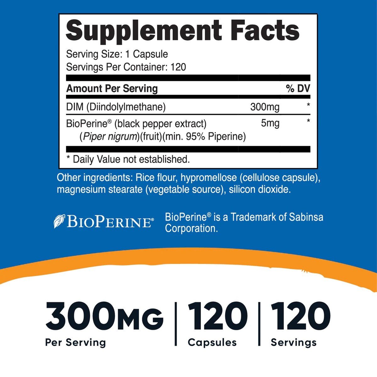 DIM (diindolylmethane) ACNE 300 mg - 120 cap - Nutricost - Image 2