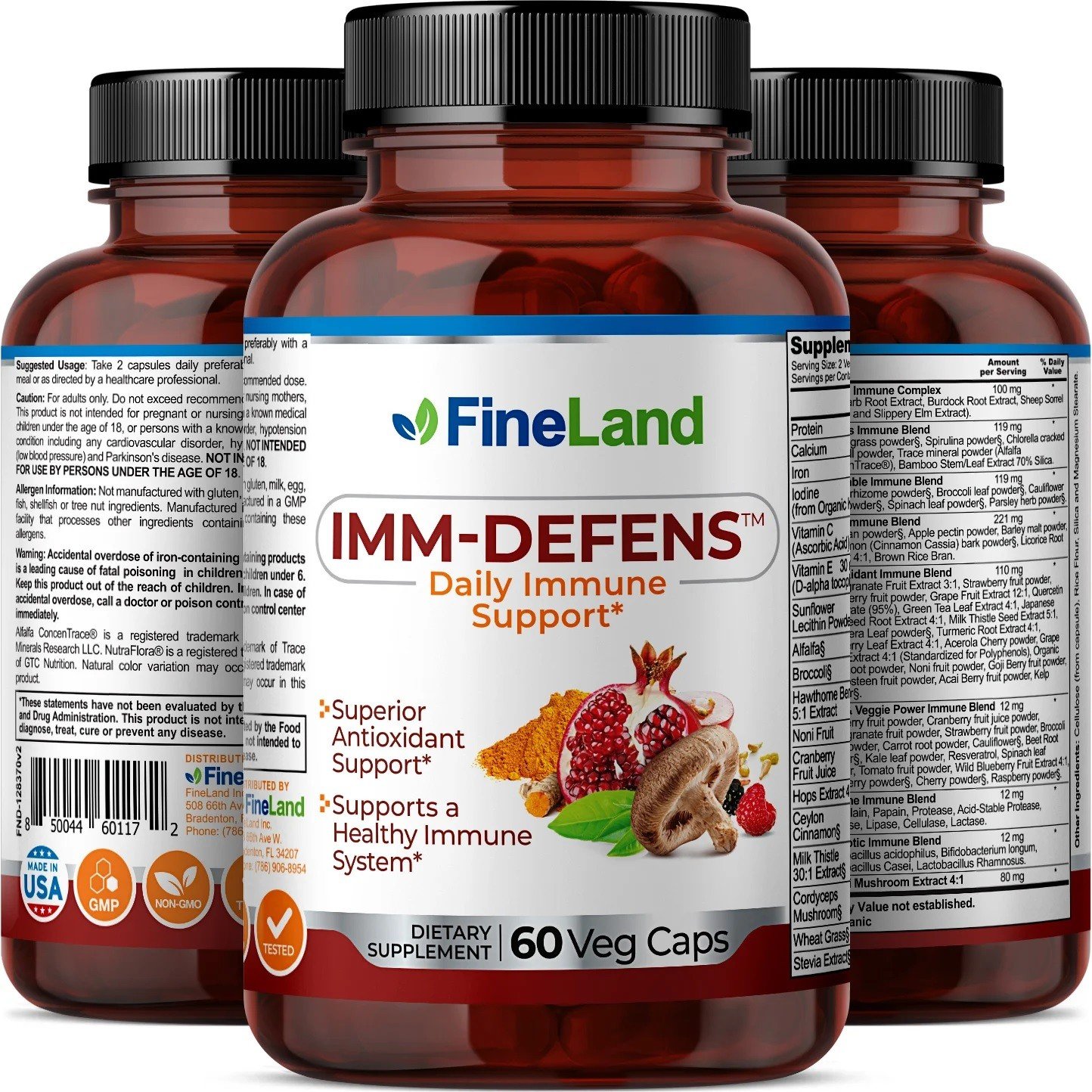 Imm-Defens - Fineland - sistema inmunológico - 60 cap Vegan - Image 2