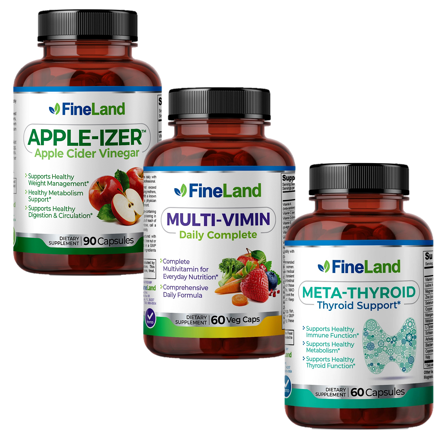 Paquete Fineland Apple Izer + Multi Vimin + Meta-Thyroid