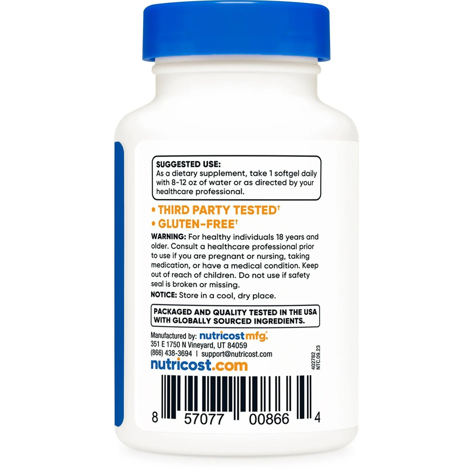 Vitamina D3 + Vitamina K2 (100mcg) Nutricost (5000 UI) 120 cáps. - Image 3