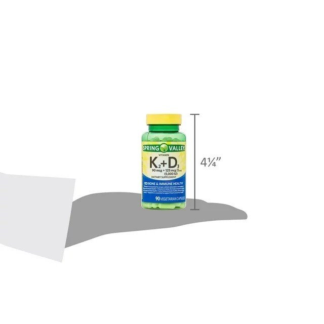 Vitamina D3 (125mcg) + K2 (90mcg), 90 caps. Spring Valley Vegan - Image 5