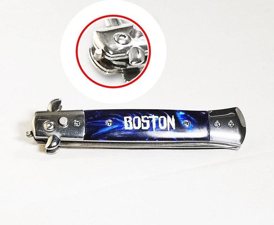 Peine tipo navaja plegable - Boston - Con seguro. Boston Greased - 4