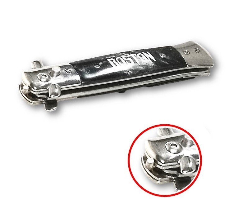 Peine tipo navaja plegable - Boston - Con seguro. Boston Greased - 12