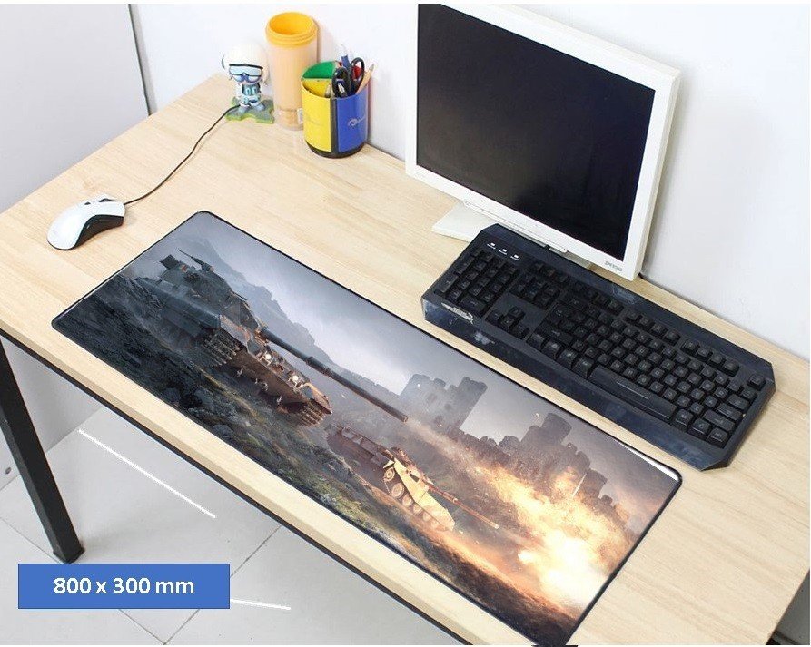 Tapete Gamer Mousepad - 80x30 cm - Tanques de guerra. Generico - 3