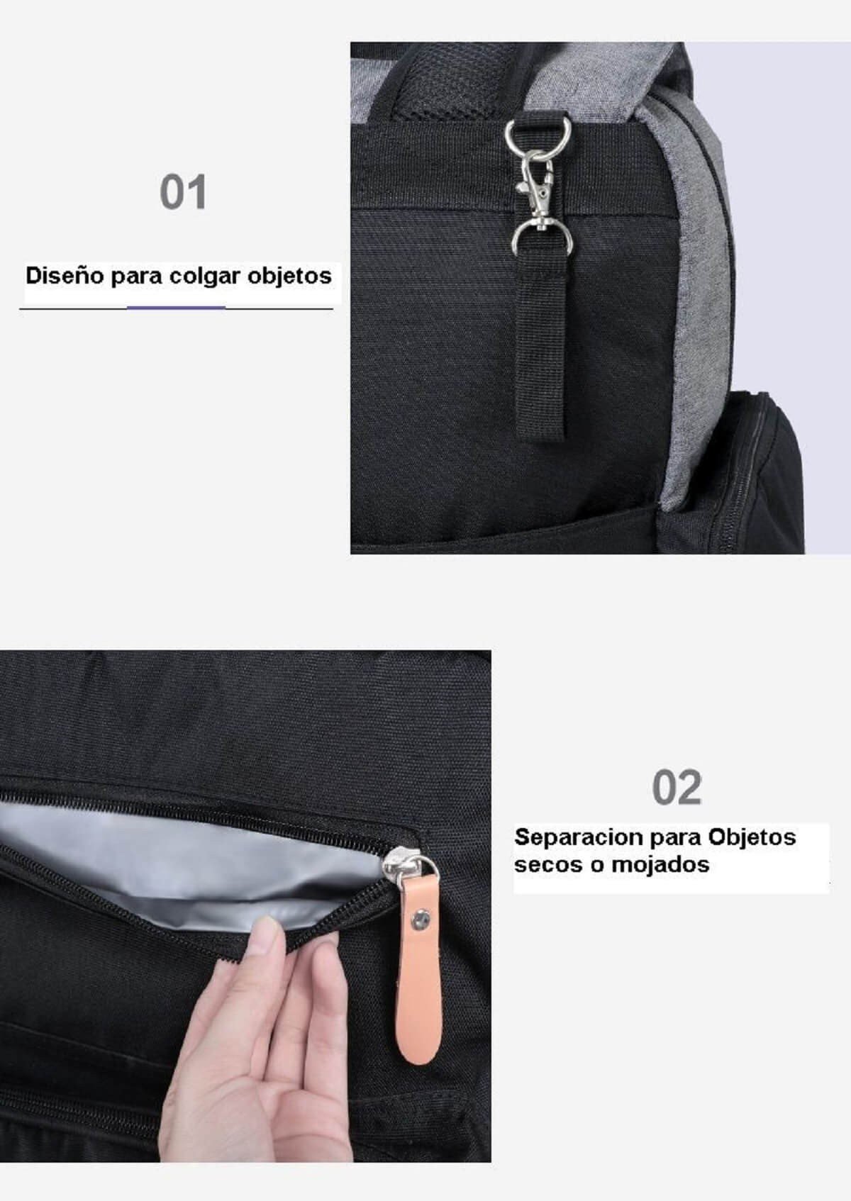 Mochila pañalera grande con sistema térmico Land - 12