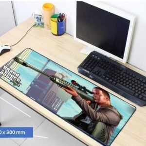 Tapete gamer de las medidas 80x30 cm  con el tema Grand Theft Auto V elaborado con tela ultra fina.