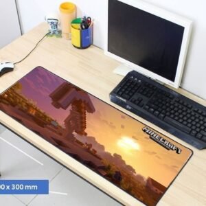 Tapete gamer de las medidas 80x30 cm  con el tema Minecraft elaborado con tela ultra fina.