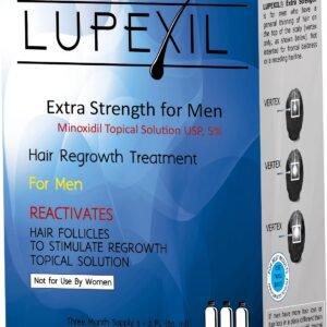 Minoxidil 5% de la marca lupexil para alopecia.  Con bajas dosis de alcohol y propileno. Precio: $ 549