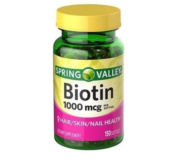 Biotina de 1000 mcg de la marca Spring Valley. Mejora el aspecto de tu cabello, piel y uñas.