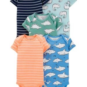 conjunto de 5 pañaleros para niño de la marca Carters. Materiasles de algodon. Envios a todo Mexico.