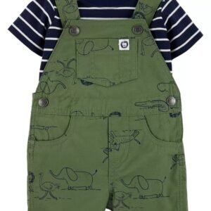 Peto para niño de 12 meses de la marca Carters. Contiene playera. Con modelo de animales. Envios a todo Mexico