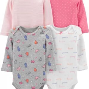 Pack de 4 pañaleras para niña  elaborado con Algodon. Talla: 12 meses de la marca Carters, envios a todo Mexico.