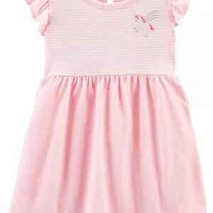 Vestido de tutú de unicornio en color rosa. Contiene cubierta de pañal. Talla: 12 meses. Marca: Carters.