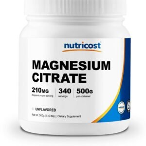 Citrato de Magnesio en polvo -210 mg -500 grs nutricost precio mexico comprar